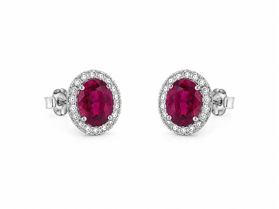 Orecchini Recarlo Donna in Oro bianco Rubino 1.11 Ct XE 237/BRU2 - XE 237/BRU2
